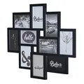 levandeo Bilderrahmen Collage 50x55cm Schwarz 10 Fotos 10x15cm Deko Fotocollage Fotorahmen Glasscheiben
