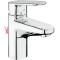 Grohe Europlus Einhebel-Waschtischarmatur, Standmodell, Silber, Klick-Clack