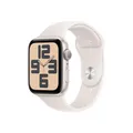 Apple Watch SE (2. Generation) GPS 44 mm Smartwatch mit Aluminiumgehäuse in Polarstern und Sportarmband in Polarstern (M/L). Fitness und Schlaftracker, Unfallerkennung, Herzfrequenzmesser
