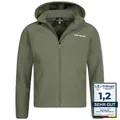 Kirkjubøur® Hestur Herren SOFTSHELLjacke 10.000 mm Wassersäule mit Kapuze und Fleecefutter, atmungsaktiv und wasserabweisend mit Stehkragen, Outdoor (as3, alpha, x_s, regular, regular, Grün)