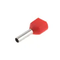 SeKi Zwillingsaderendhülsen 2x1,0mm², Rot – 100 Stück | Isolierte Twin Aderendhülsen für sichere Kabelverbindungen | Ideal für Elektroinstallationen, Schaltschrankbau & KFZ | Hochwertige Verarbeitung