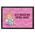 Engel Fußmatte XL in 40x60 cm mit Spruch - Wir Machen Nichts und warten ab zur Einweihungsparty Engel Fußabtreter sauber Türmatte Eingang neckisch