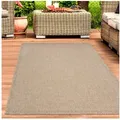 Carpetia Outdoorteppich In- & Outdoorteppich Jute-Look, rechteckig, Höhe: 5 mm, robuste Struktur wetterfest & pflegeleicht beige 80 cm x 150 cm x 5 mm