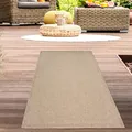CARPETIA Teppich Outdoor Außenbereich wetterfest Teppich Sisal-Look Balkon Garten Terrasse Küche Läufer klein naturfarben 80 x 150 cm