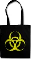 Urban Backwoods Black Biohazard Vintage Symbol, Stofftasche, Farbe: Schwarz