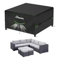 BEEWAY Gartenmöbel Abdeckung Wasserdicht V2.0 250x250x92cm, Schutzhülle Abdeckplane für Gartentische Terrassenmöbel Möbelsets - 420D Oxford Gewebe, Anti-UV, Winterfest