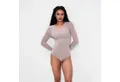 cfab (creamy fabrics) Body Crew Neck Longsleeve Bodysuit-Rose Wood-XS (1-tlg)