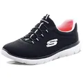 Skechers Damen Summits 12980 Turnschuhe, Black Mesh / Pink Trim, 40 EU