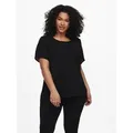 ONLY CARMAKOMA Shirtbluse CARVICA SS TOP WVN NOOS Materialmix, regular fit schwarz S (42)