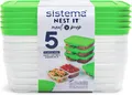 Sistema NEST IT Frischhaltedosen Meal Prep Boxen, 870 ml, luftdichte Vorratsdose