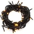 Konstsmide - Micro LED Lichterkette, 200 bernsteinfarbene Dioden, 24V Außentrafo, schwarzes Kabel; 3613-800 - Schwarz