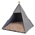 Nobby Hundezelt Tenda dunkelgrau 70x70 cm für kleine Hunde, platzsparend
