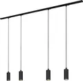 Briloner Rail Schienensystem, Komplettset, 4x LED Pendel, Dimmbar, Einspeisung, Schwarz, 1,5 m