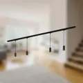 BRILONER - Schienensystem Rail Komplettset, 4x LED Pendel dimmbar, Lampen, Lichtschienensystem Decke, Strahler Schiene, Deckenlampe, Deckenleuchte, Pendellampe, Pendelleuchte, 1,5m, Schwarz