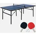 sweeek - Indoor-Tischtennisplatte mittelgroß mit 2 Schlägern und 3 Bällen - Blau - Blau