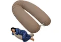 EMI & SAM Stillkissen Seitenschläferkissen 170cm Baumwolle Lagerungskissen, 170Ersatzbezug_Braun