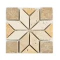 Naturstein Rosone Drexel Braun Beige Gold 10x10cm