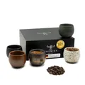 Pheniox Espressotassen Set Timeout Mini | 5 x 50 ml - hochwertige Tassen aus Steingut | Espresso Tassen Set - ohne Henkel | Geschenk in modernem Design - spülmaschinenfest | Mokka | Tee | Sake