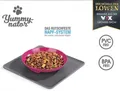 Yummynator Futternapf Napf Grau mit Platzmatte in Pink, S Hund Katze