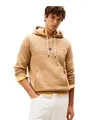 Tommy Hilfiger Kapuzenpullover Flex-Fleece Logo Hoodie (Baumwollmix) camelbraun Herren, Größe: M