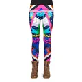 cosey - Neon Line Leggings - knallige Farben- in verschiedenen Leuchtend bunten Designs (Einheitsgröße) (Tropenleucheten)