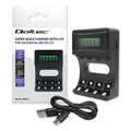 Qoltec Ni-MH Akkuladegerät Typ R03 AAA R6 AA | LCD | USB-Kabel
