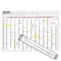 TOBJA Wandkalender 2026 groß mit Feiertagen und Ferien DE, AT | Jahresplaner 2026 Wandkalender 100x70 cm | XXL Wandkalender 2026 gerollt oder gefalzt | Hochwertiger Kalender [1 Stück gerollt]
