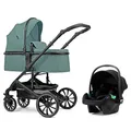 Pixini Kinderwagen Kalani 3in1 Kombikinderwagen, inkl. Babywanne & Buggy & Auto-Babyschale & Cupholder (mint)