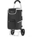 56 L Einkauf Trolley Einkaufswagen Shopping Trolley Tasche Aluminium Stabil Schwarz - Schwarz