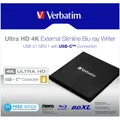 Verbatim Slimline Blu-ray ReWriter extern USB 3.1+USB-C 1
