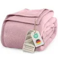 LAYNENBURG Premium Baumwolldecke 150x200 cm - Oeko-TEX 100 - Baumwollmix Kuscheldecke - Decke als Wohndecke, Sofa-Decke & Couchdecke - Wolldecke kuschelig-warm aus Baumwolle (Altrosa)