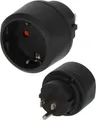 Reiseadapter Schutzkontakt auf amerikanisches 3-Pin Stecksystem schwarz