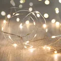 Lights4fun 100er Micro LED USB Lichterkette warmweiß silberner Draht Innen 10m