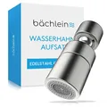 Bächlein Wasserhahn-Aufsatz in Edelstahl gebürstet mit zwei Strahlarten - Drehbarer Wasserhahn-Luftsprudler für Küchenarmaturen