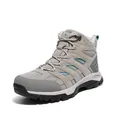 NORTIV 8 Damen Wanderschuhe Trekkingschuhe Atmungsaktiv Schuhe Outdoorschuhe rutschfeste Hiking Boots Wanderstiefel,Size 40,Hellgrau,SNHB2212W