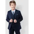 SANDER STELLAN Kinderanzug Luxuriöser Jungen Anzug, Kommunionanzug, 6-teilig, in Dunkelblau festlich, elegant blau 152
