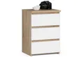 Home Collective Kommode 40 cm breit Holz Highboard Sideboard für Flur Schlafzimmer Wohnzimmer (Mehrzweckschrank Schrank schmal Kommode Schlafzimmer mit Schubladen), Kinderzimmer Organizer, 57 cm hoch mit 3 Schubladen sonoma Eiche-weiß