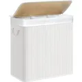 Songmics Wäschekorb 3 Sortierfächern 40 cm x 60 cm x 61,5 cm Weiß 150,