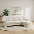 Ecksofa DOMO COLLECTION "FLORES Schlafsofa, 233x142x86 cm, L-Form", beige (creme), B:233cm H:86cm T:142cm