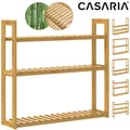 CASARIA® Wandregal Hängeregal Bücherregal Holz 3 Ablagen 30kg Belastbarkeit Bad