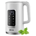 Ecosa Wasserkocher Edelstahl mit Temperatureinstellung (40°C-100°C) 1,7 Liter 2200 Watt Teekocher 100% BPA FREI Warmhaltefunktion LED Display mit... - Weiß
