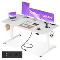 Höhenverstellbarer Schreibtisch, 160x80cm Elektrischer Schreibtisch mit Steck...