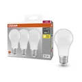 Osram BASE CLASSIC A 60 FR LED-Lampe mit Sockel E27, Kolbenform, 3er Pack, 8,5W, 806lm, 2700K, warmweißes Licht, geringere Wärmeentwicklung, sehr geringer Energieverbrauch, lange Lebensdauer