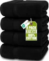 Utopia Towels - 4er-Pack Badetücher Set Premium 100% ringgesponnene Baumwolle 69 x 137 cm Handtücher, sehr saugfähig, weiches Gefühl Duschtücher (Schwarz)