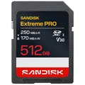 SANDISK Extreme PRO SD UHS-I-Karte 512 GB (bis zu 250 MB/s Lesegeschwindigkeit und 170 MB/s Schreibgeschwindigkeit, 4K UHD-Video, U3, V30) App