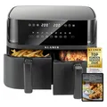 KLAMER Heißluftfritteuse Duo 9 L – Doppelkammer Airfryer mit 2 Körben & Digit…