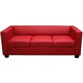 MCW 3er Sofa Lille Kunstleder Rot