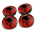 4er Set Nabendeckel 60mm Universal Felgendeckel Auto Felgen DM006 Skull Carbon