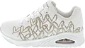Skechers Damen UNO Golden HeartSneaker, Weiße Durabuck-Mylar-Stickerei in Rotgold, 39 EU