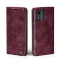 LBH Handyhülle für Motorola Moto E13 in Weinrot mit Karten- und Geldfach Smartphone Hülle mit Standfunktion Flip Case Schutzhülle Magnetverschluss Vintage